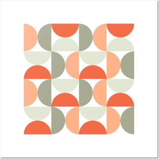 Peach Geometric Pattern Posters and Art